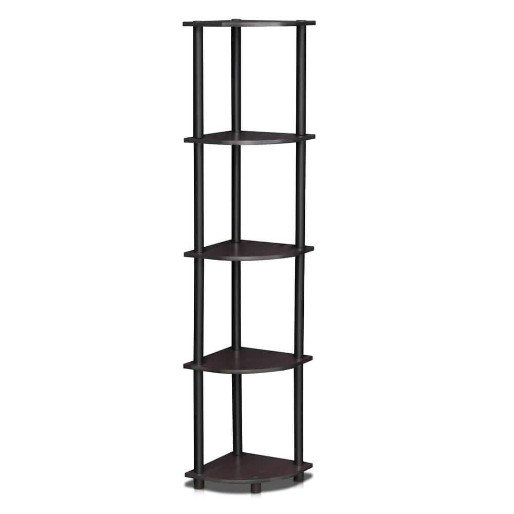 Kids' Corner 5-Tier Dark Walnut Wood Display Shelving Unit