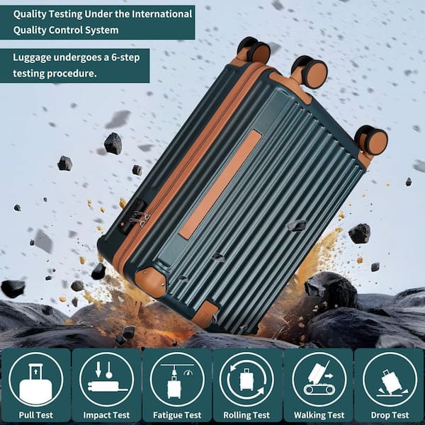 Wudkey Hardshell Small 20 in. Retro Suitcase with Protective Cover