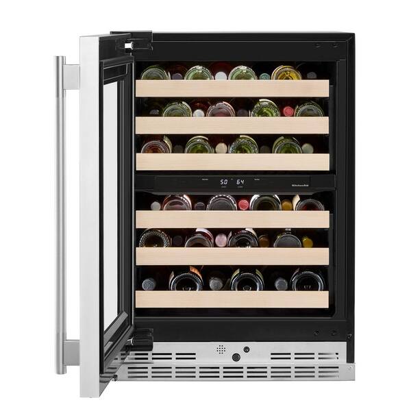 KitchenAid 24 in. Dual Zone 46-Wine Bottles Beverage & Wine Cooler