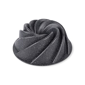 Baking Pan 2-Layer Nonstick Gray Marble Coating, Aluminum Fluted Marissa Cake Pan, Oven Safe 450°F.