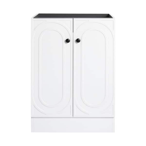 24 in. Bath Vanity Cabinet without Top in White Unassembled