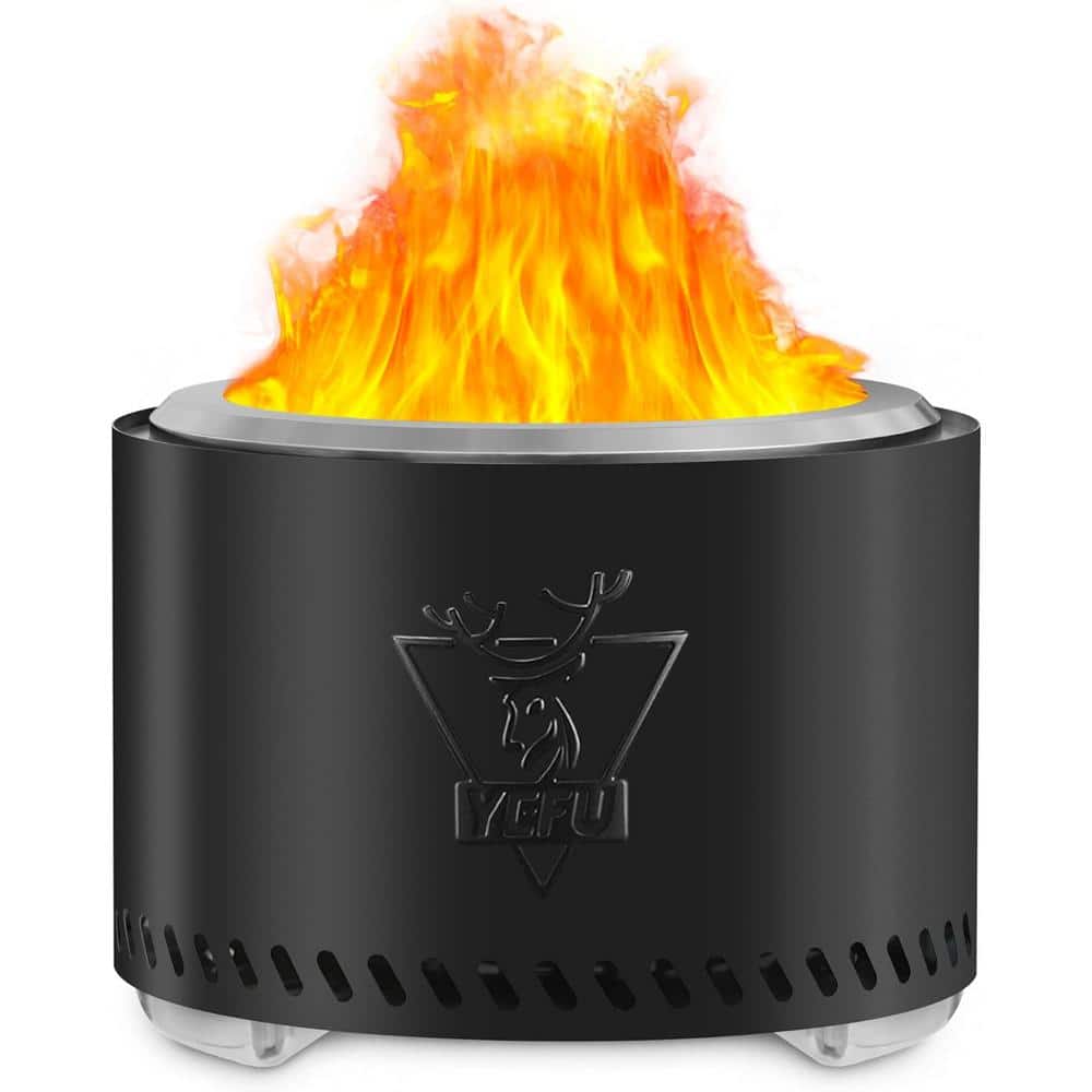 19 in. Black Stainless Steel Smokeless Wood Burning Patio Fire Pit with Removable Ash Pan and Stand and Travel Bag price history on PriceWatchPro
