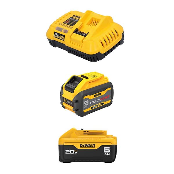 20V/60V MAX FLEXVOLT Lithium-Ion 9. 0Ah Battery and Charger Starter Kit with 20V MAX Lithium-Ion 6. 0Ah Battery