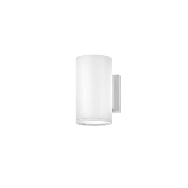 HINKLEY Silo 1-Light Satin White Hardwired Outdoor Wall Lantern Sconce