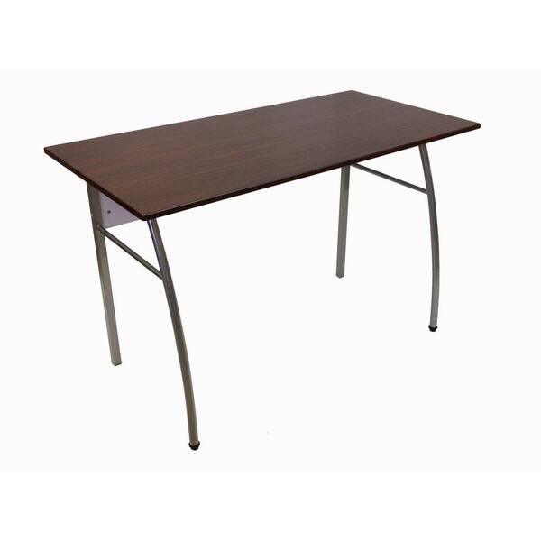 Buddy Products 29.5 in. H x 47.25 in. W x 23.63 in. D Office Desk with Woodgrain Top and Silver Tube Frame
