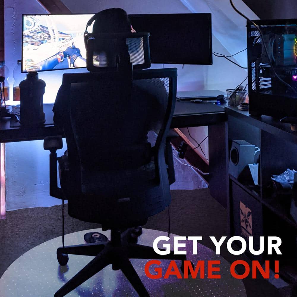 Clear Round Gaming and Office Chair Mat for Carpet