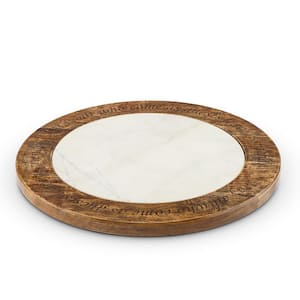 Marble and Wood Lazy Susan