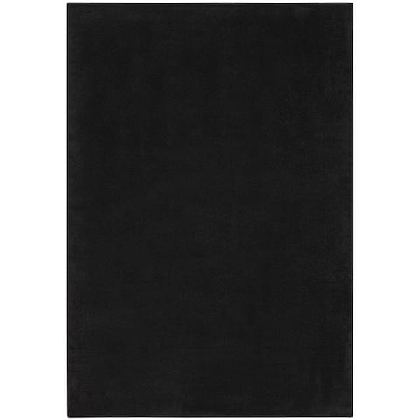 Black 6 ft. x 9 ft. Woven Polypropylene Rectangle Indoor/Outdoor Area Rug