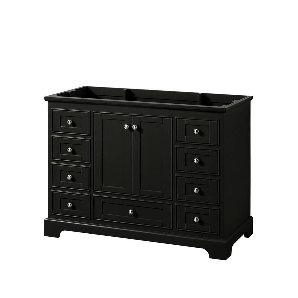 Deborah Dark Espresso 48" Single Freestanding Vanity Base with Polished Chrome Hardware