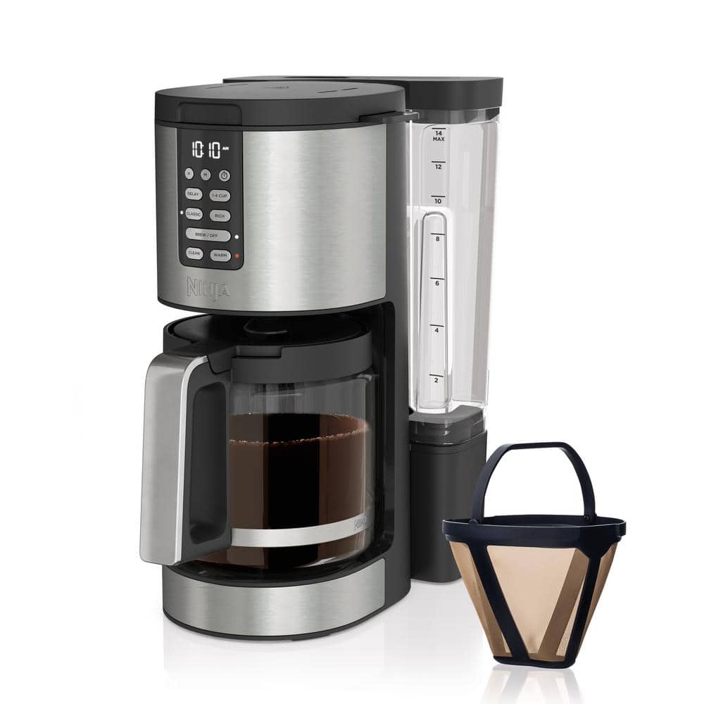 Programmable XL 14- Cup Black Stainless Steel Drip Coffee Maker PRO
