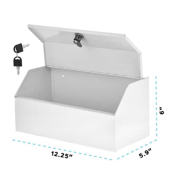 Vivacomfort 12.5 in. W x 6 in. H Medium White Metal Surface Mount Medicine Cabinet without Mirror with Lock