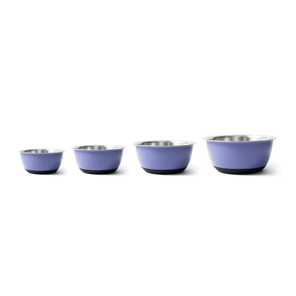 Purple Stainless Steel 6.25 Quart Mixing Bowl with Non-Skid Base