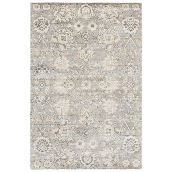 Mirage 6 ft. x 9 ft. Gray/Ivory Persian Area Rug