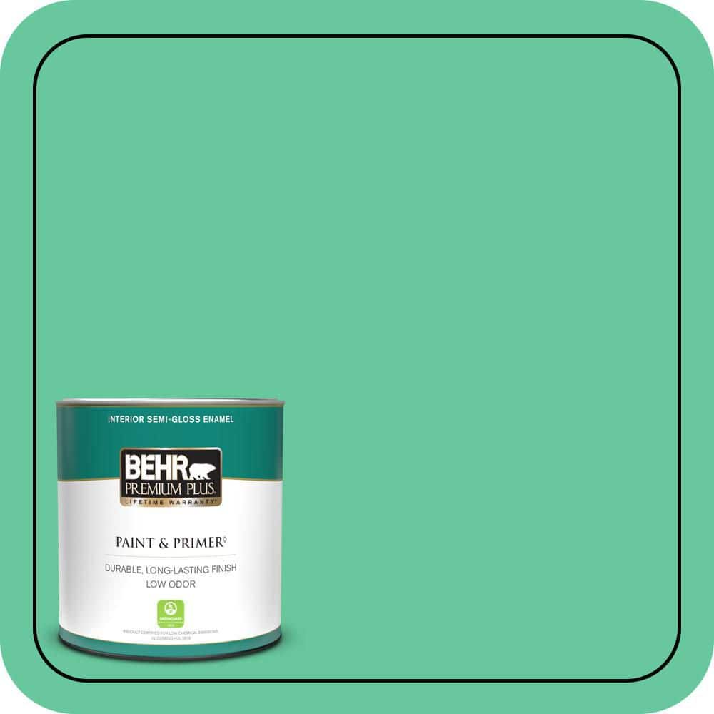 1 qt. #470B-4 Intense Jade Semi-Gloss Enamel Low Odor Interior Paint & Primer price history on PriceWatchPro
