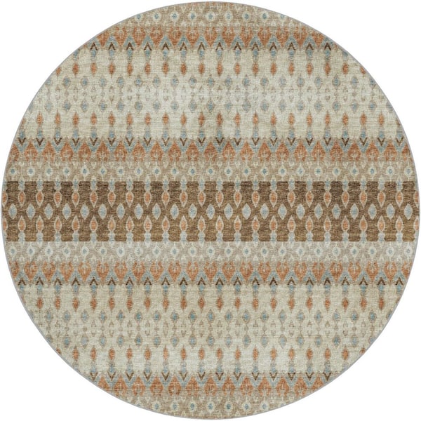 Dream Shag Premium Machine Washable Abstract ADS72 Canyon 8 ft. x 8 ft. Round Rug