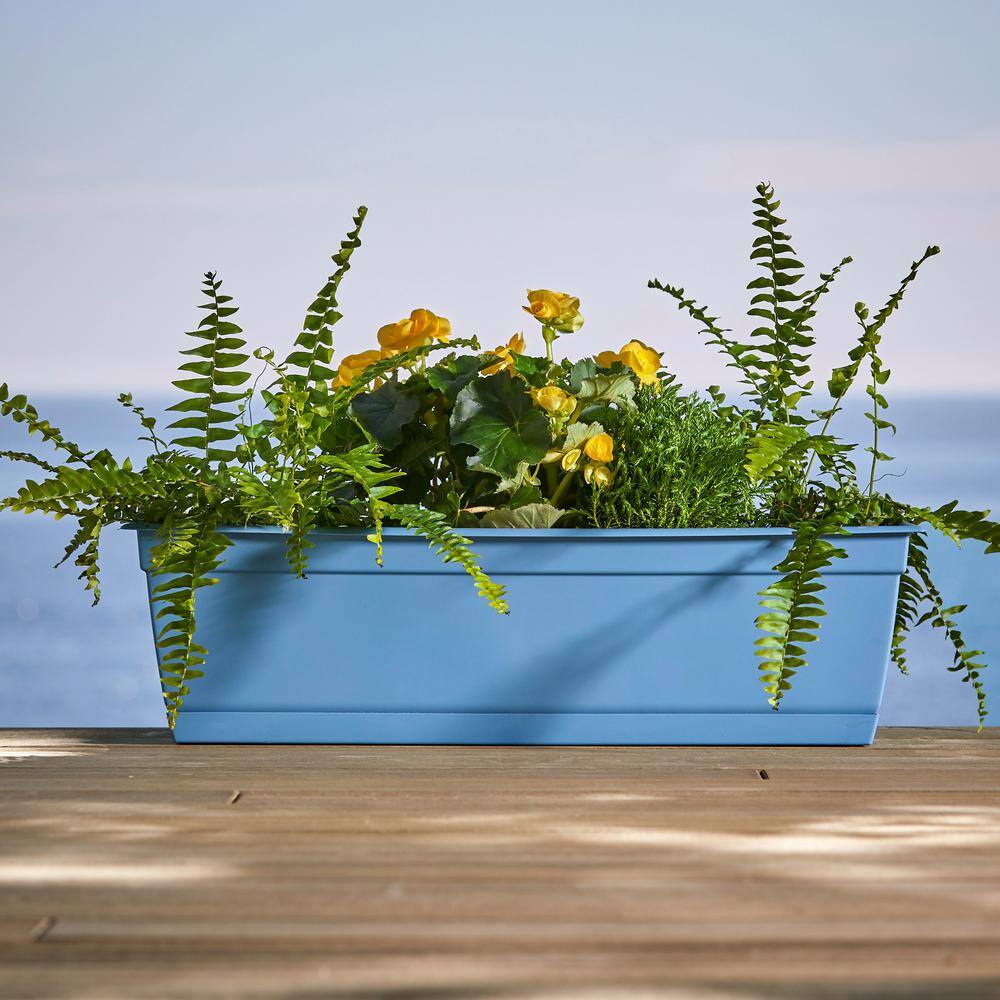 Ocean Blue 24" Recycled Plastic Self-Watering Window Box