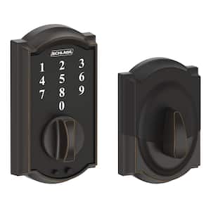 Camelot Aged Bronze Electronic Touch Keyless Touchscreen Deadbolt with Thumbturn