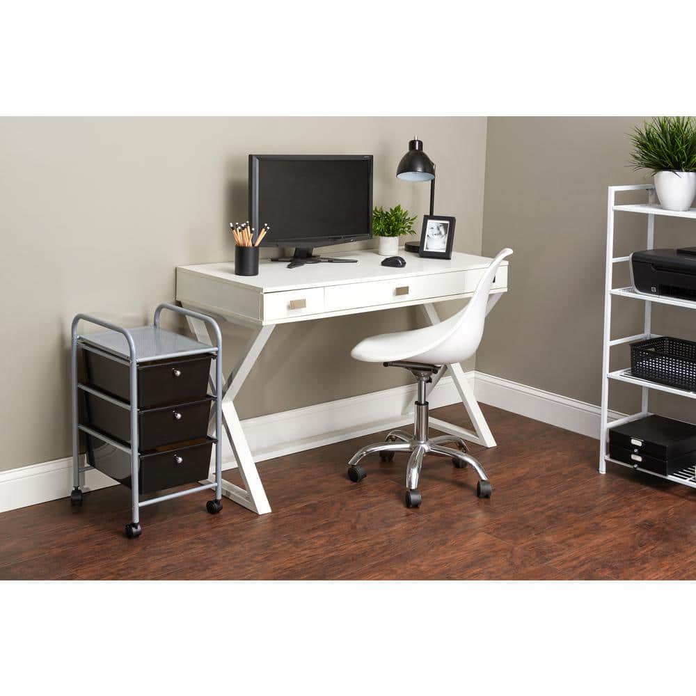 Advantus Black Metal 3-Drawer Rolling Organizer Cart