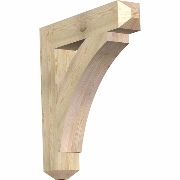 Ekena Millwork 6 in. x 36 in. x 32 in. Douglas Fir Thorton Craftsman Rough Sawn Bracket