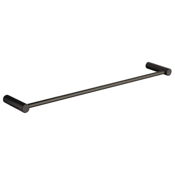 Round Collection 24 in. Wall Mounted Towel Bar in Matte Black