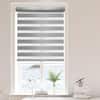 Lumi Gray Polyester 30 in.W x 72 in.L Blackout Cordless Zebra Fabric Roller Shades ZBBO-3072G