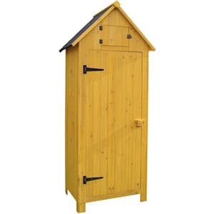 1.7 ft. x 2.5 ft. x 5.8 ft. Yellow Outdoor Wooden Storage Shed