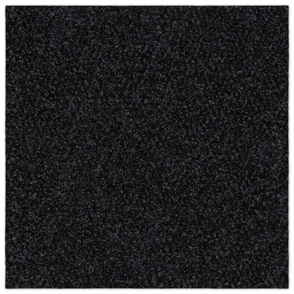 Boone Hobnail Black Residential 18 in. x 18 in. Peel and Stick Carpet Tile Square (22.5 sq. ft. )