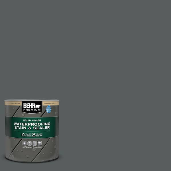 BEHR PREMIUM 1 qt. #N500-6 Graphic Charcoal Solid Color Waterproofing Exterior Wood Stain and Sealer