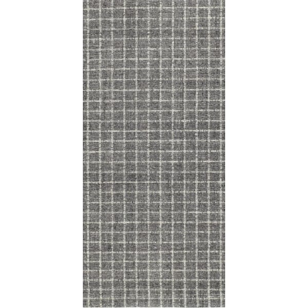 3 ft. x 8 ft. Grey Conall Hand Micro Hooked Wool Indoor Runner Rug