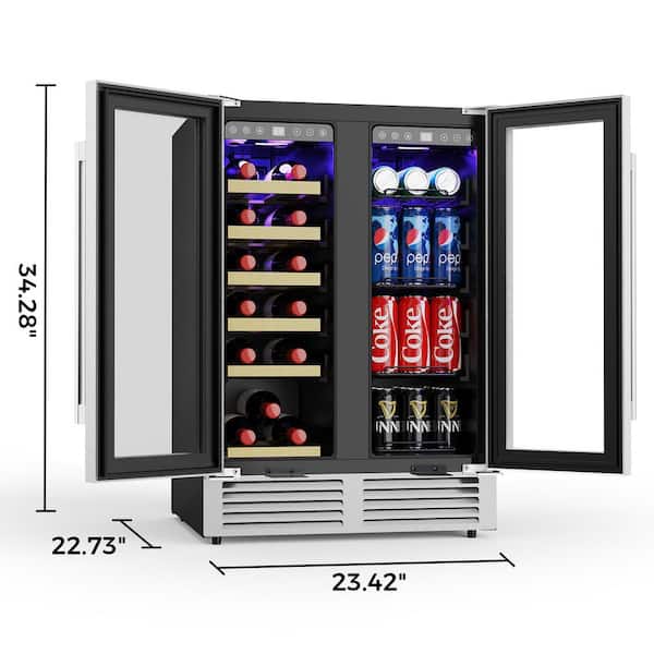 Antarctic Star Wine Refrigerator 24 in. Dual Zone 18-Bottle 66-Can