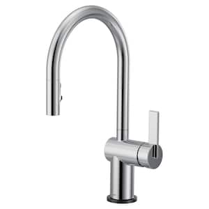 Cia Single-Handle Pull-Down Sprayer Kitchen Faucet with Power Boost in Chrome