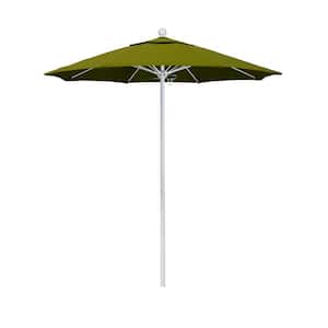 7.5 ft. White Aluminum Commercial Market Patio Umbrella with Fiberglass Ribs and Push Lift in Ginkgo Pacifica