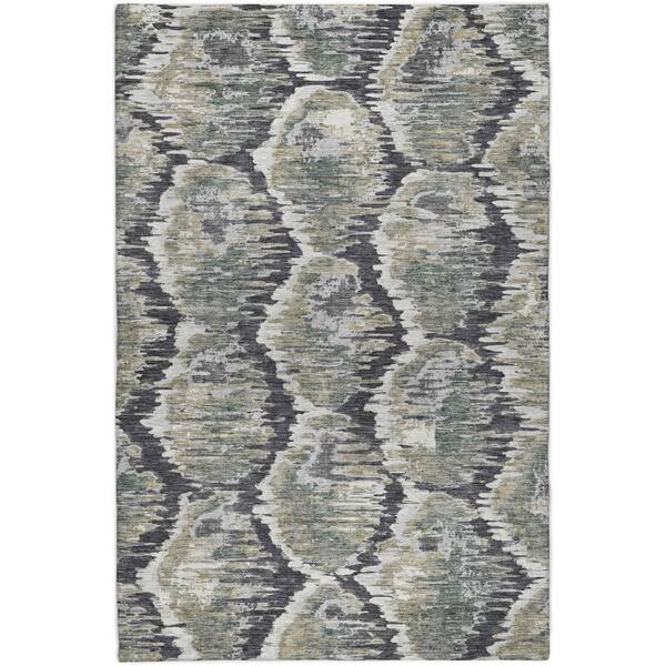 Dream Shag Premium Machine Washable Abstract ADS767 Charcoal 10 ft. x 14 ft. Area Rug