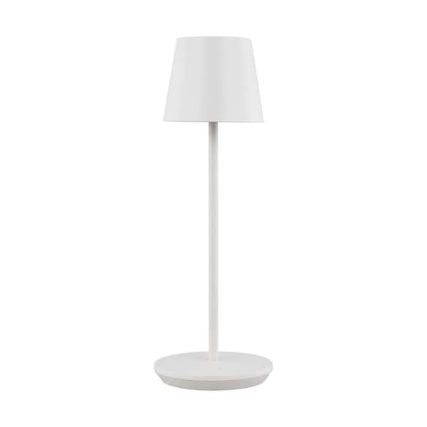 Mena 5.25 in. W x 12.875 in. H Soft White Dimmable Modern Rechargeable Integrated LED Accent Table Lamp with Metal Shade