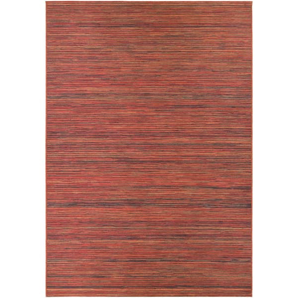 Cape Hinsdale Crimson-Multi 2 ft. x 4 ft. Indoor/Outdoor Area Rug