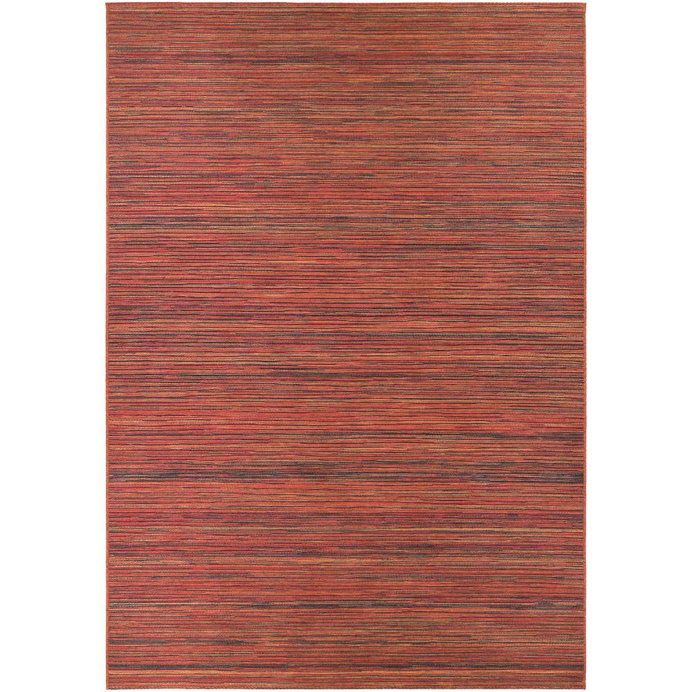 Crimson Red Rectangular 5' x 7' Easy-Care Poly-Wool Blend Rug