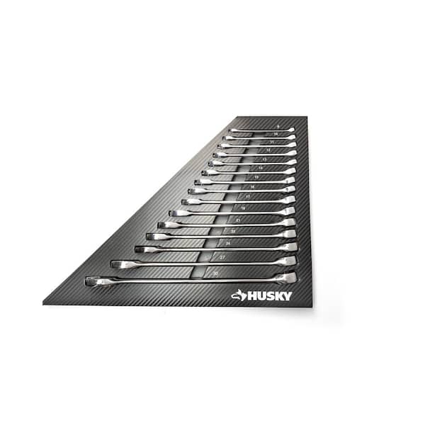 Metric Combination Wrench Set with EVA Storage Tray (15-Piece)