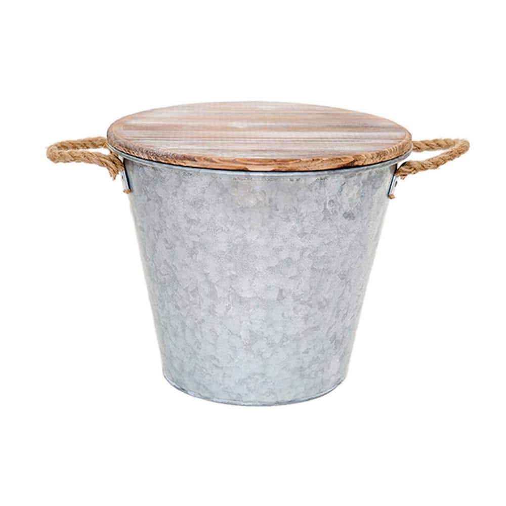 Mid Century Ice Bucket Container With Golden Handle Ice Cream