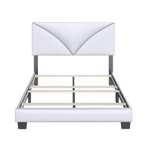 White Leather Beds Minimalist Simple Home Furniture Queen Bed