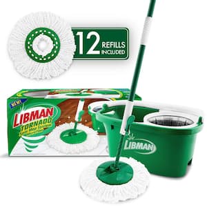 Microfiber Tornado Wet Spin Mop and Bucket Floor Cleaning System with 12 Refills