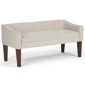 Parris 50 in. Wide Contemporary Upholstered Bench in Platinum