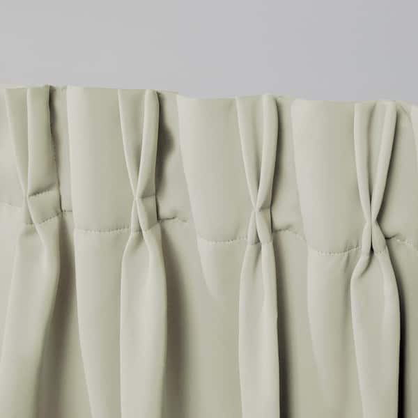 Sateen Linen Solid Room Darkening 30 in. x 84 in. Pinch Pleat/Hidden Tab Top Curtain Panel (Set of 2)