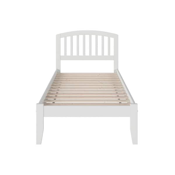 Richmond White Twin Platform Bed with Open Foot Board
