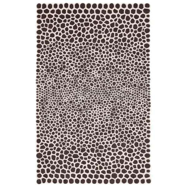 Manhattan 6 ft. x 9 ft. Charcoal/Ivory Geometric Spots Area Rug