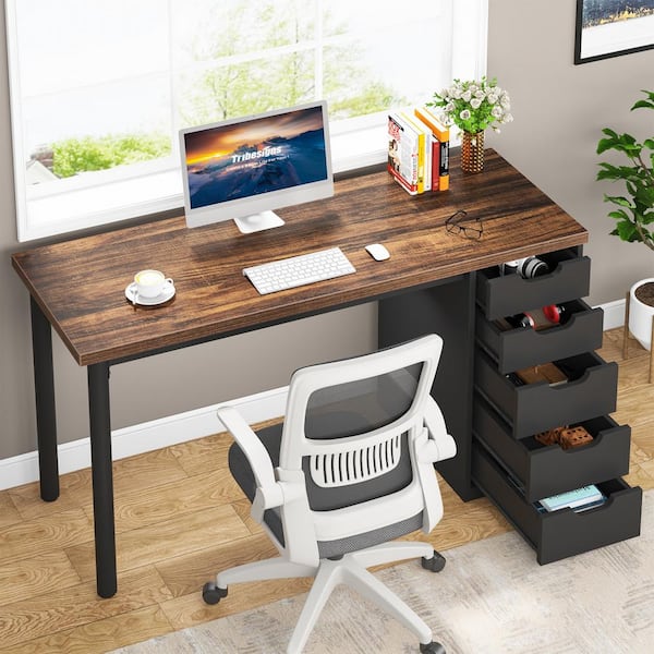 BYBLIGHT Havrvin 47 in. Rectangular Rustic Brown and Black 5 BYBLIGHT Havrvin 47 in. Rectangular Rustic Brown and Black 5