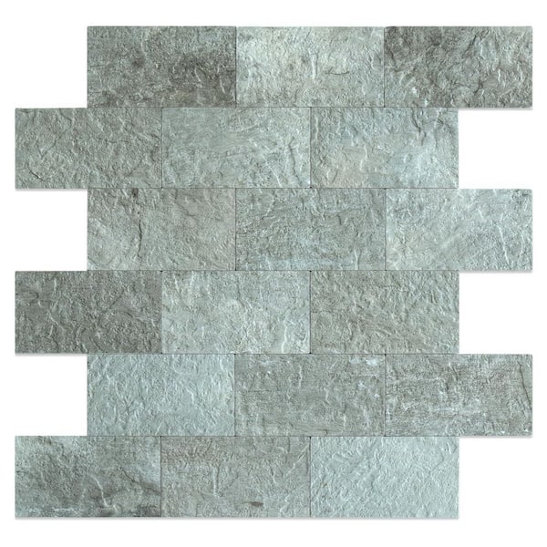 Metal Brushed Aluminum 12 in. x 12 in. PVC Peel and Stick Backsplash Mosaic Tile 10-Sheet for Kitchen Walls