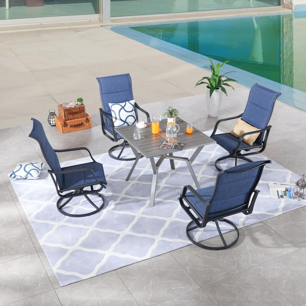 5-Piece Metal Rectangular Outdoor Dining Set