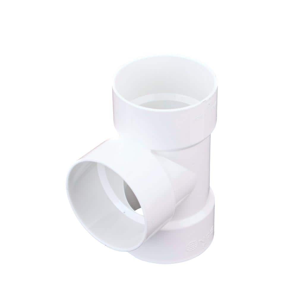 White 3-Inch NDS 3P09 PVC Sanitary Tee Hub by Hub by Hub 