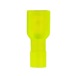 12 -10 AWG 0.25 in. Tab Male Fully-Insulated Disconnect, Yellow (10-Pack)