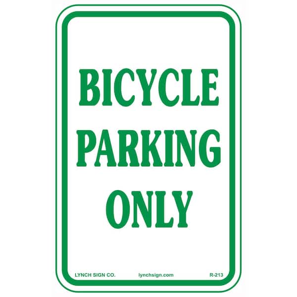 Unbranded 10 in. x 14 in. Bicycle Parking Sign Printed on More Durable, Thicker, Longer Lasting Styrene Plastic